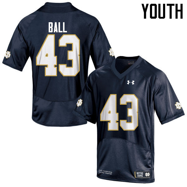 Youth #43 Brian Ball Notre Dame Fighting Irish College Football Jerseys-Navy Blue - Click Image to Close